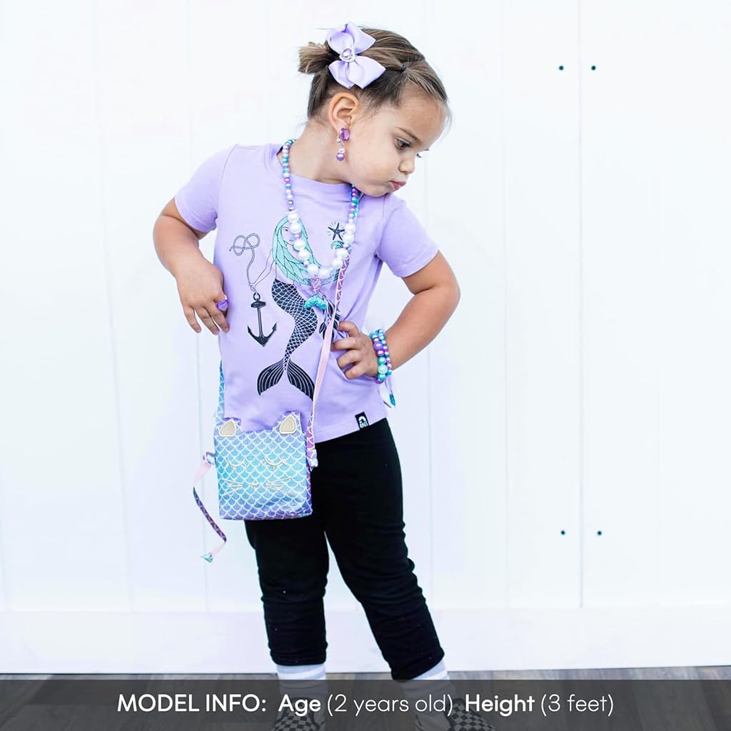 PATPAT® Purse for Little Girls Dress Up Jewelry Pretend Play Kids Accessories Mermaid Gifts (Purple)