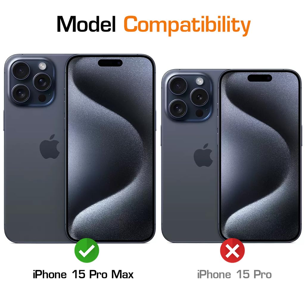 ZORBES Phone Case for iPhone 15 Pro Max Anti-Scratch Rubber Framed Phone Cover with Metal Button Cover, Compatible with MagSafe Full Protection Phone Case for iPhone 15 Pro Max 6.7