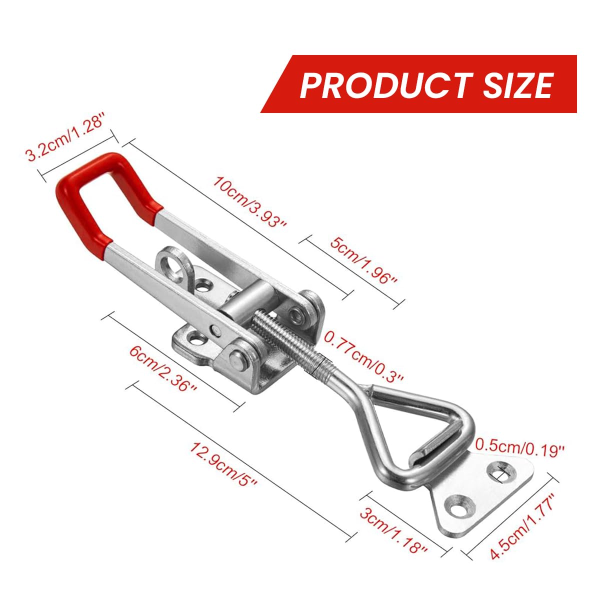 HASTHIP 4Pcs Metal Toggle Latch Clamp 1320Lbs Heavy Duty Adjustable Toggle Latch Clamp Over-center Latches Universal DIY Modification Toggle Clamps for Automotive, DIY Applications