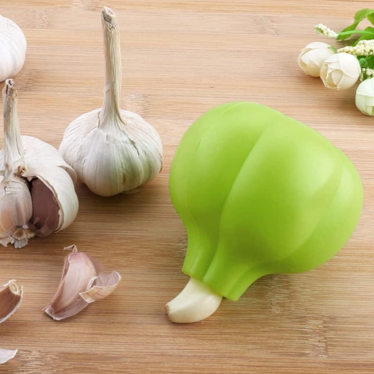Supvox 3-PackGarlic Peerler, 2 in 1 Garlic Removal Tool Silicone Garlic Crusher Garlic Ginger Skin Peeling Pouch Kitchen Garlic Ginger Skin Removal Tool