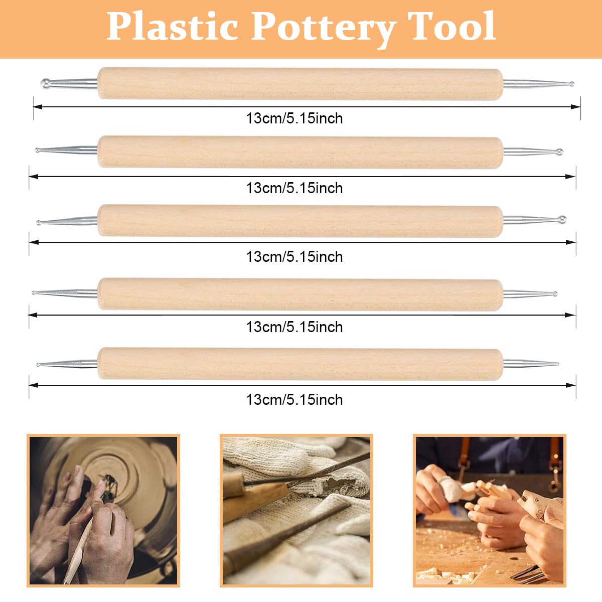 HASTHIP 25 Pcs Clay Sculpting Toolkit - Polymer Clay Tools, Ceramics Clay Sculpting Tools Kits, Air Dry Clay Tool Set for Adults, Kids, Pottery Craft, Baking, Carving, Drawing, Dotting, Molding