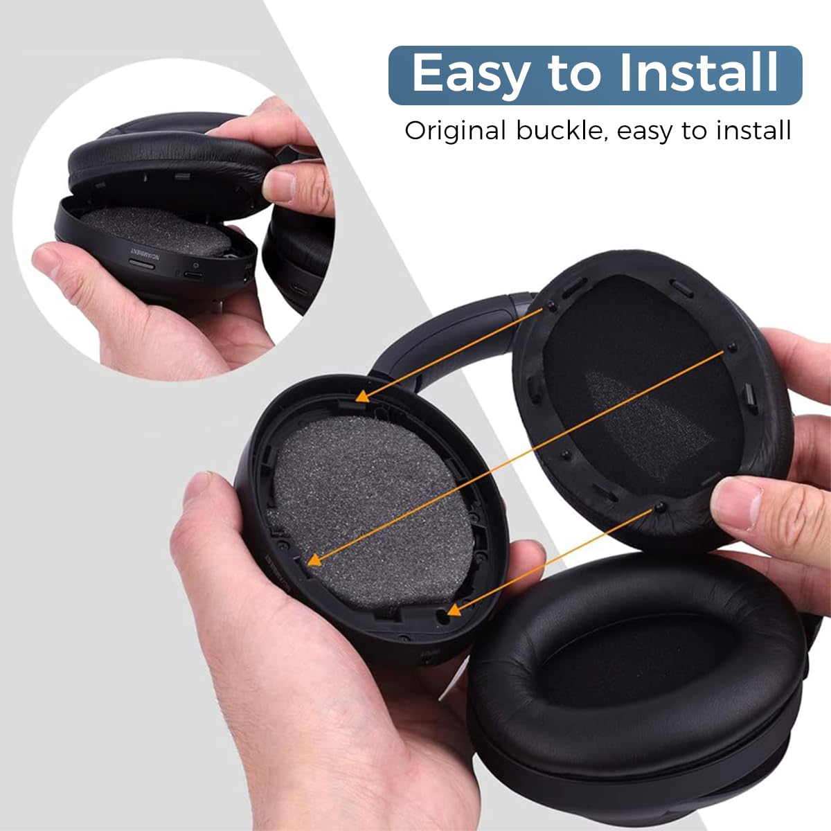 ZORBES Replacement Earpads for Sennheiser HD450BT, HD4.50BTNC, HD4.40BT Bluetooth Headphones Noise Reduction PU Soft Earpads Replacement, One Pair