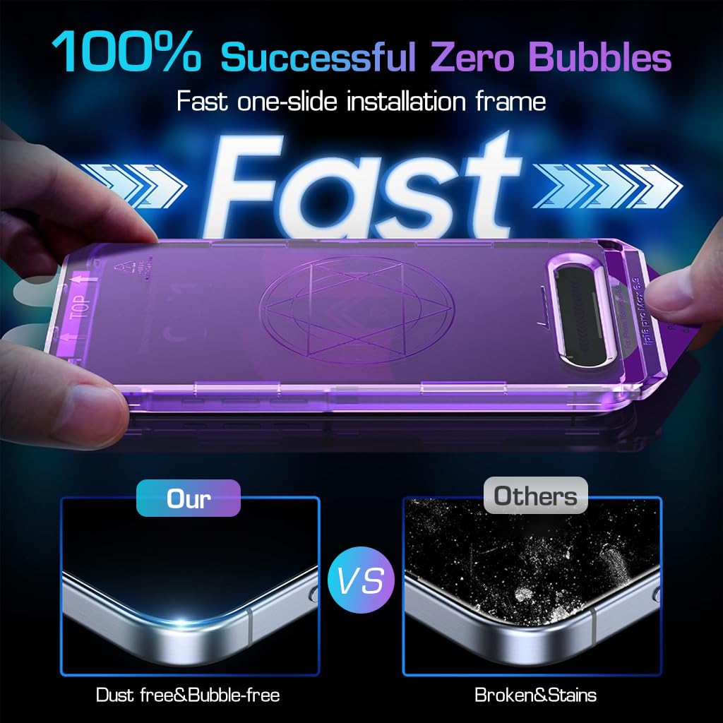 ZORBES 2pcs HD Privacy Screen Protector for i Phone 16 Pro Max 6.9'' HD Tempered Glass Screen Protector with Installation Assistant Anti-glare Screen Protector for i Phone 16 Pro Max