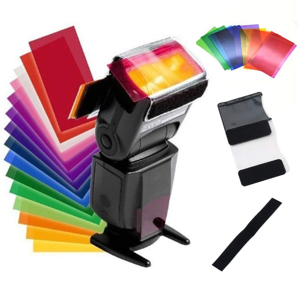 HASTHIP 12pcs Strobist Flash Color Card Diffuser Lighting Gel Pop up Softbox Fit for Canon 580EX II 430EX II 600EX 270EX II, Nikon SB900/800/700/600/910, Yongnuo YN568EX/565EX/500EX/560/468/460/685