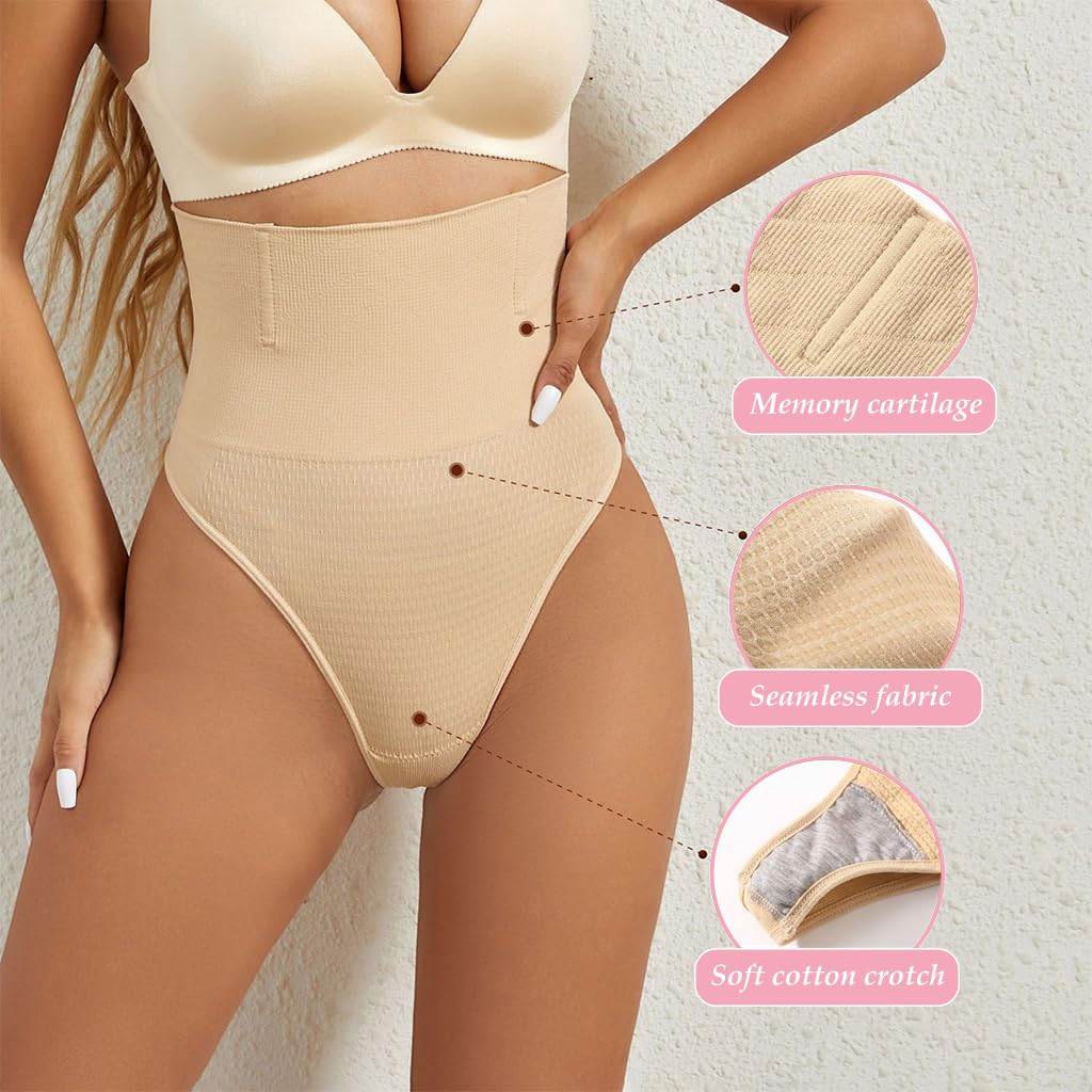 PALAY Tummy Control Thong Panty for Women High Waist Elastic Shapewear for Women Seamless Bodyshaping Thong Panty, XL