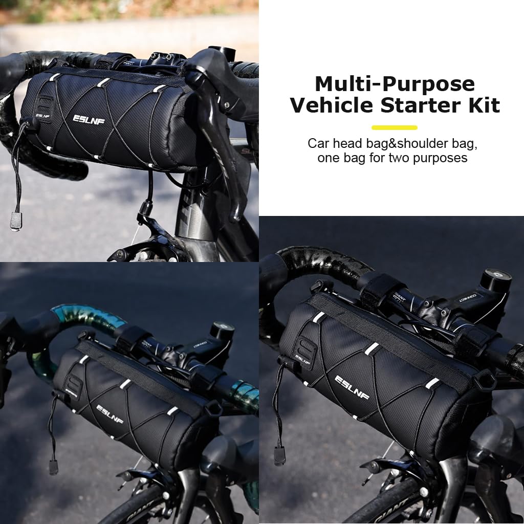 Proberos Bicycle Waterproof Bag, Bike Rear Rack Bag, Large Capacity Rear Rack Bag, Reflective Strip Design with Handle & Adjustable Fastening Strap (8L)