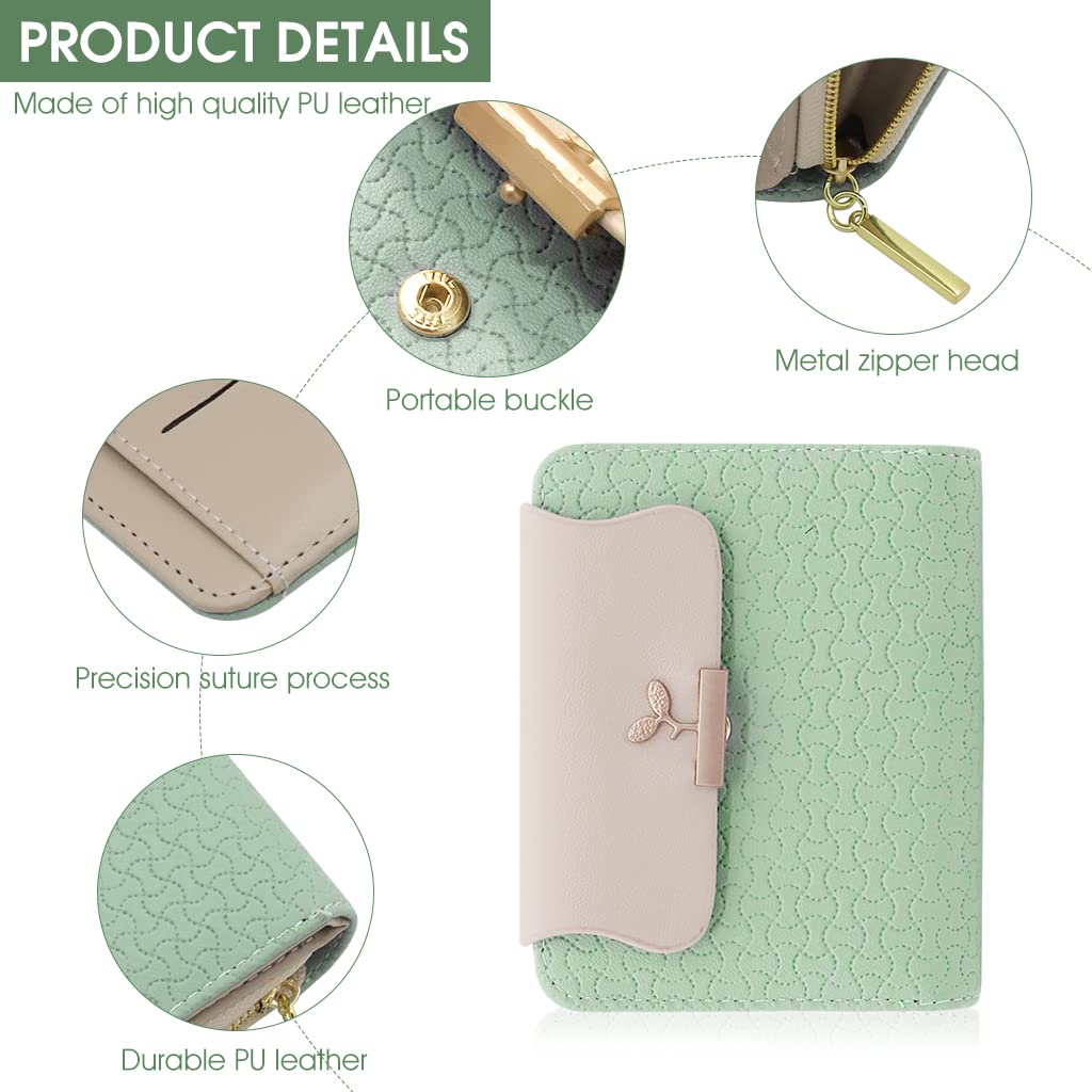 PALAY Small Wallet For Women PU Leather Purse with Zipper Bifold Card Coin Holder Cash Bag Clutch Wallet Fashion Women Wallet Purse Gift Wallet for Girl