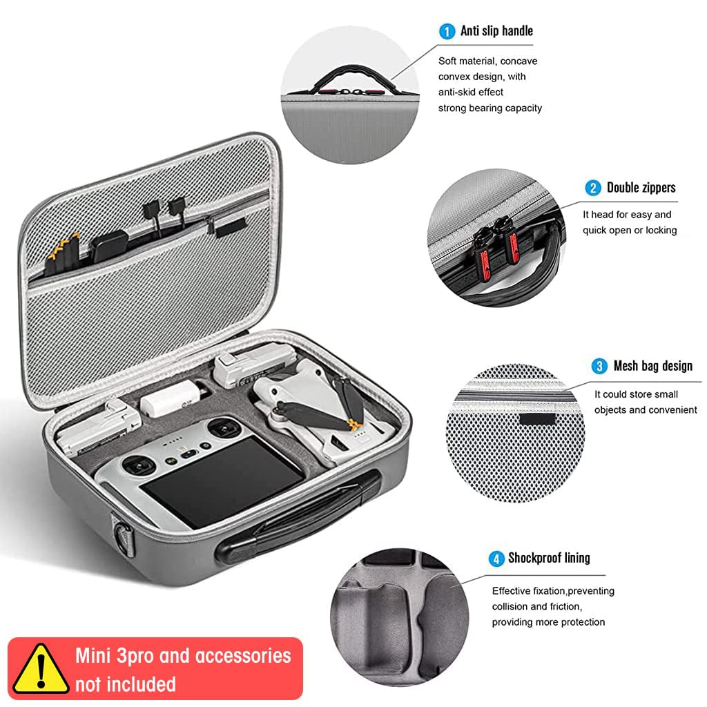 ZORBES Insta360 X3 Carrying Case with Strap Hard Case Storage Bag, Waterproof Storage Bag Hard Shell Camera Bag Protective Travel Case for Insta360 X3 One, Insta 360 x3 Accessories (Grey)