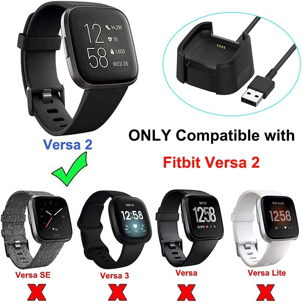 ZORBES USB Charger for Fitbit Versa 2 Smart Watch Charger Fitbit Versa 2 Charger Charging Dock Stand with USB Cable