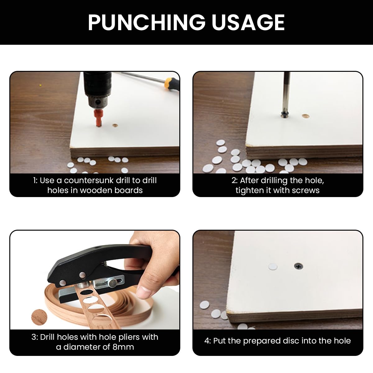 Serplex Single Hole Punch 15mm Dia Hole Punch Plastic Hole Punch Spring Loaded Heavy Duty Hole Punch for Tagging, Plastic Cardboard, Slim Plastic Sheet