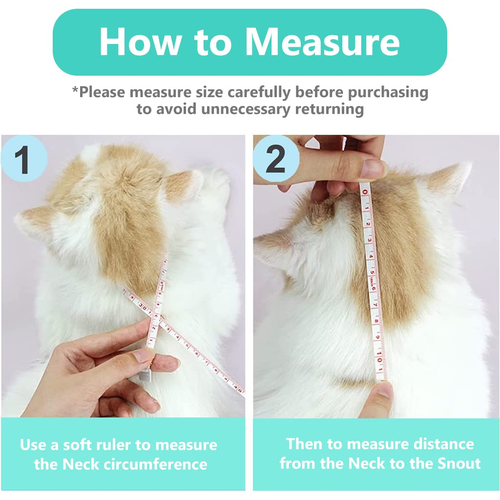 Qpets Cat Cone Collar Adjustable Size Cats Cone Collar, After Surgery for Anti-Licking Cat Cone Collar, Surgery Recovery Collar for Pet (M, Diameter 25cm)