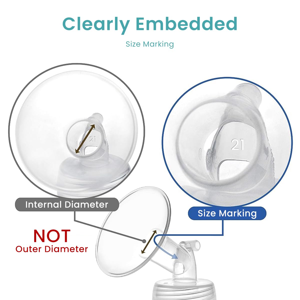 SNOWIE SOFT 21mm Breast Pump Part for Spectra S1/S2 Breast Pump, Wide Neck Pump Unit with 1 Small Flanges for Spectra Breast Pump, Spectra Breast Pump Replacement Accessory