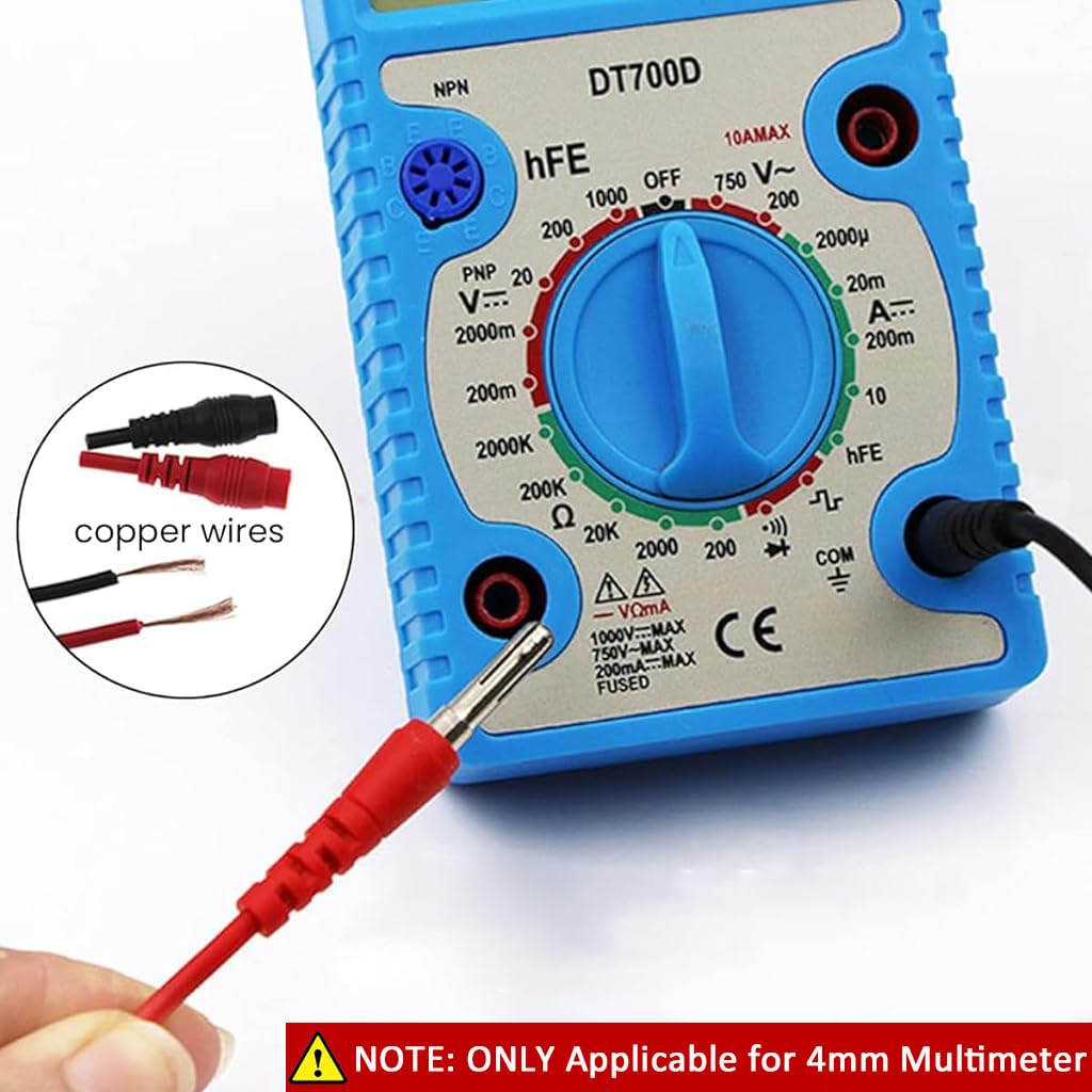 Serplex 16-in-1 Multimeter Test Leads Kit for 4mm Multimeter, Probes & Leads Set with 930mm Silicone Wires, Testing Probes, Alligator Clips & Banana Plugs for Electronics, Automotive &Circuit Testing