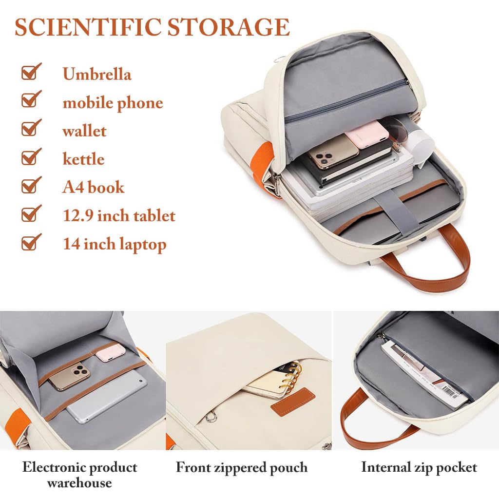 PALAY Laptop Backpack for Women Fashion Casual Backpack 15.6 inches Laptop Backpack with Handle Double Layer Waterproof Oxford Cloth Travel Backpack Office Laptop Bag, 30x12x41cm