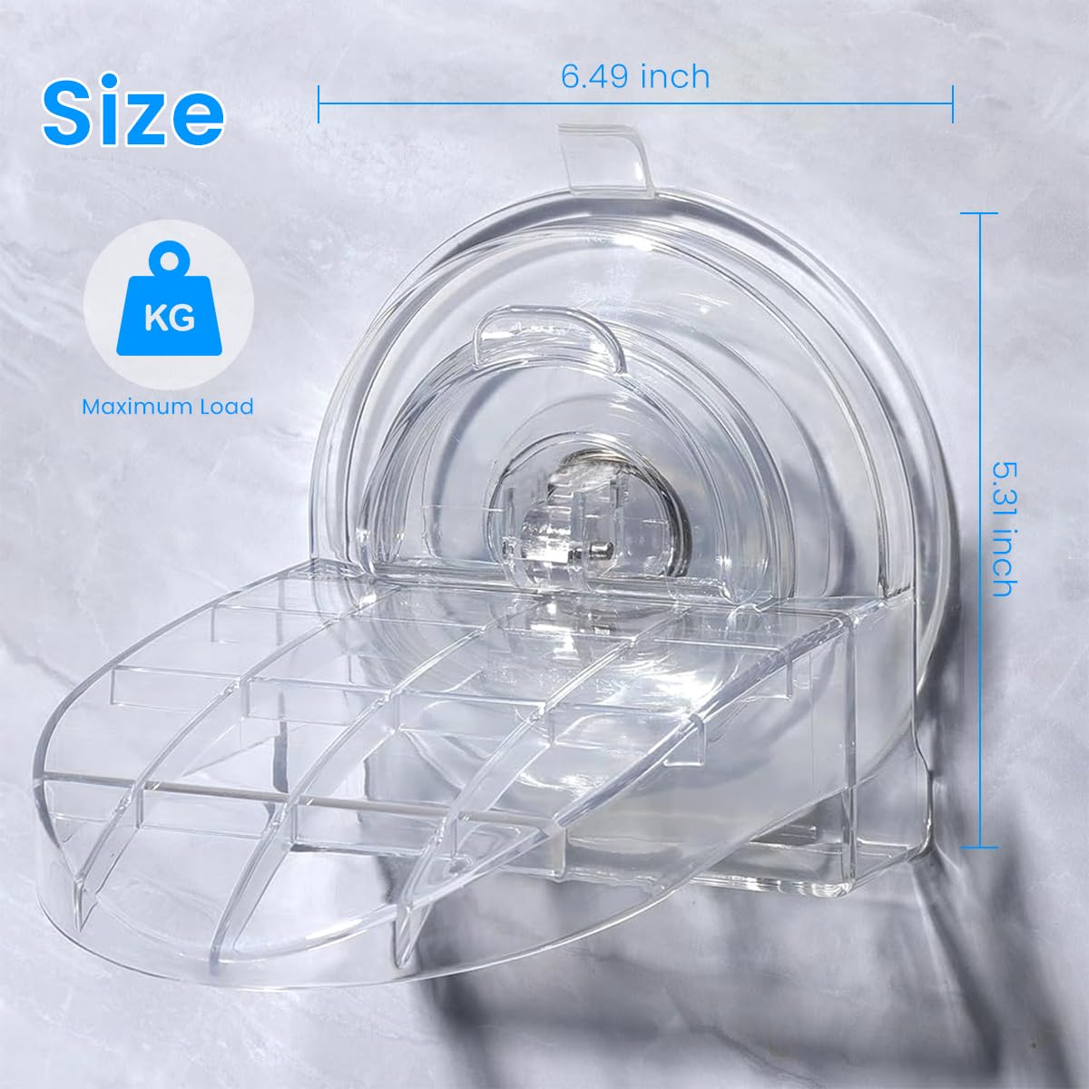 HASTHIP Transparent Shower Foot Rest with Strong Suction Cup, Wall-Mounted Foot Pedal for Shaving & Showering, Bathroom Showering Accessories