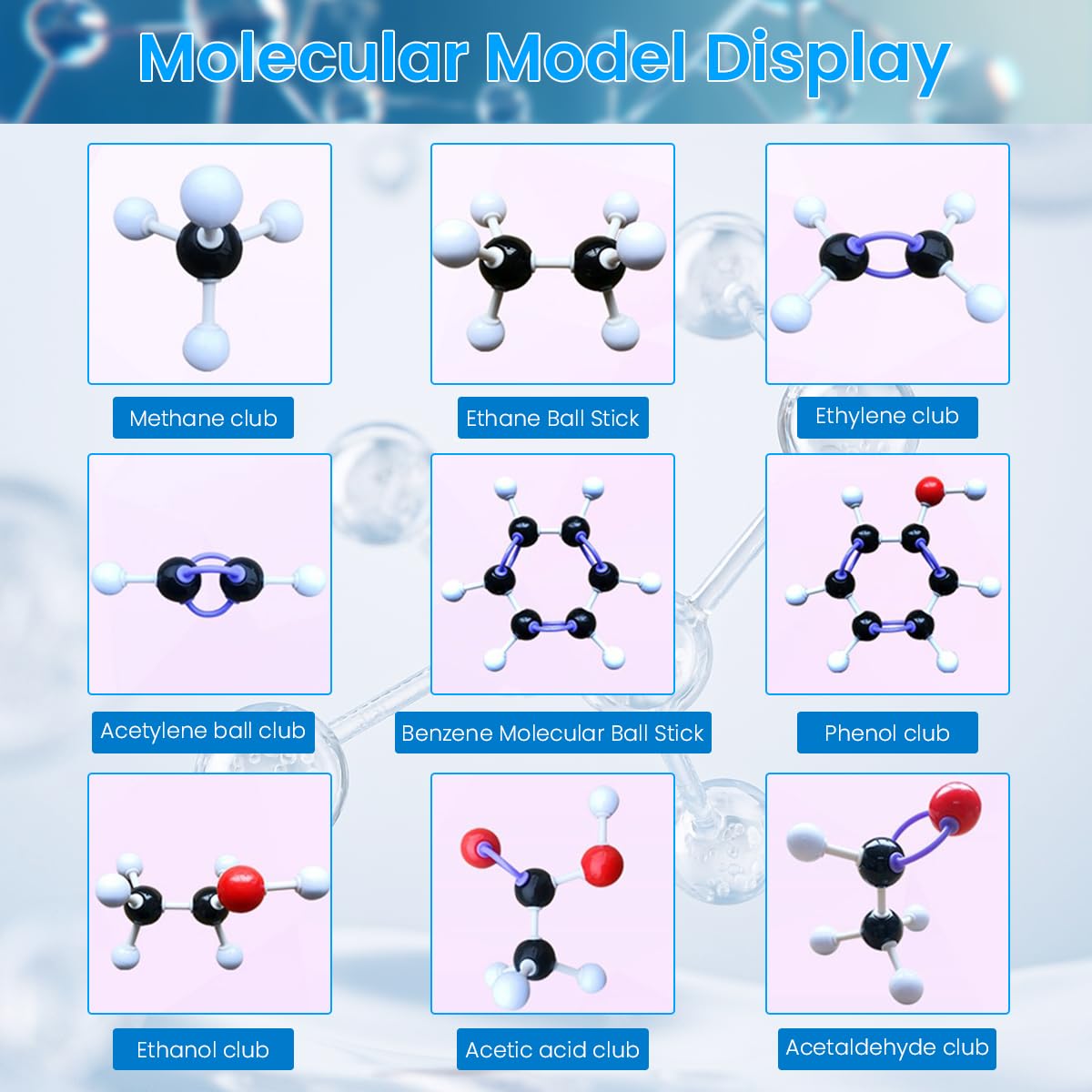 PATPAT Chemistry Molecular Model Kit (444 Pieces), Student or Teacher Set for Organic and Inorganic Chemistry Learning, Motivate Enthusiasm for Learning and Raising Space Imagination, A Fullerene Kit