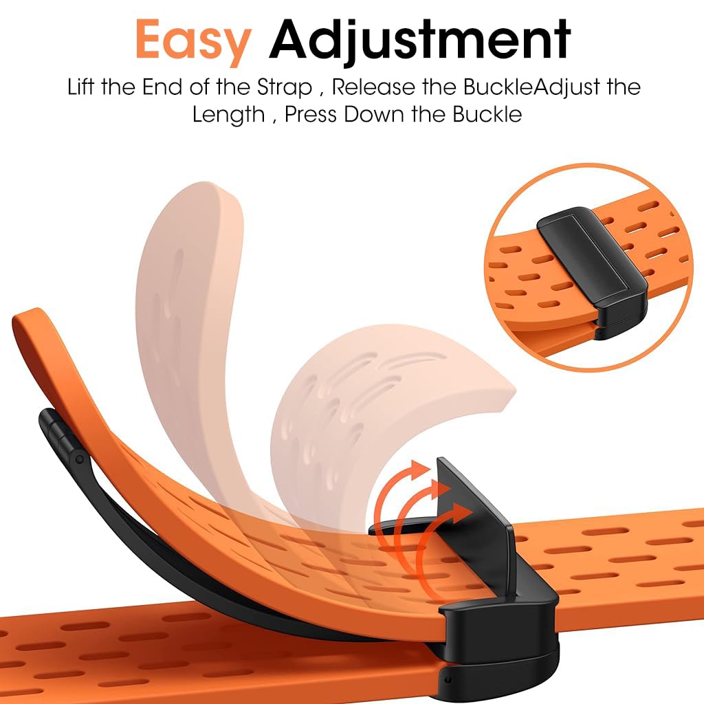 ZORBES Watch Band 38mm Universal Watch Strap for Apple Watch 41mm/ 40mm/ 38mm Fashion Silicone Sport Wristwatch Band Adjustable Magnet Clasp Watch Band, 2pcs, Black & Orange