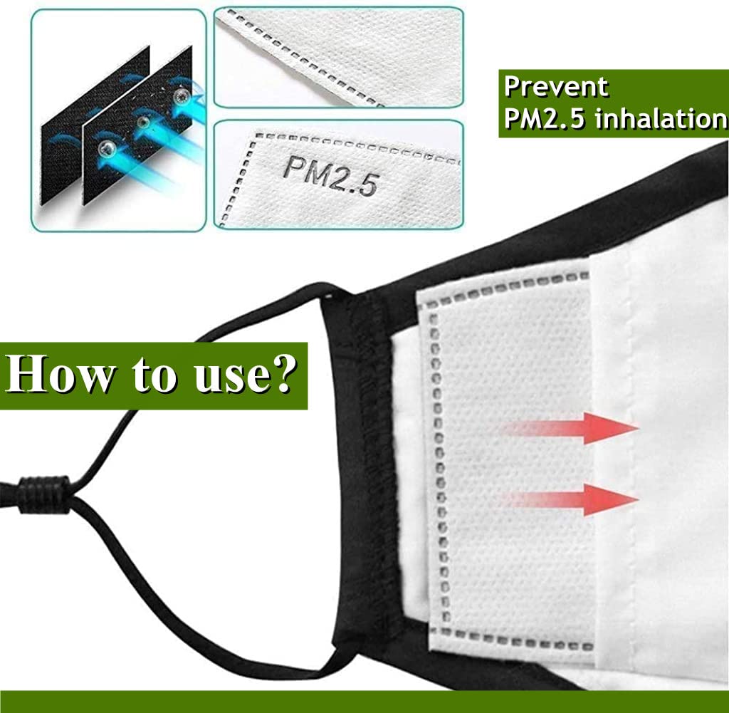 HANNEA 20 pcs PM2.5 Activated Carbon Mask Filter with 5-Layer Filtration-Adult Dustproof, Prevent Particulate Matter(Mask not Included)