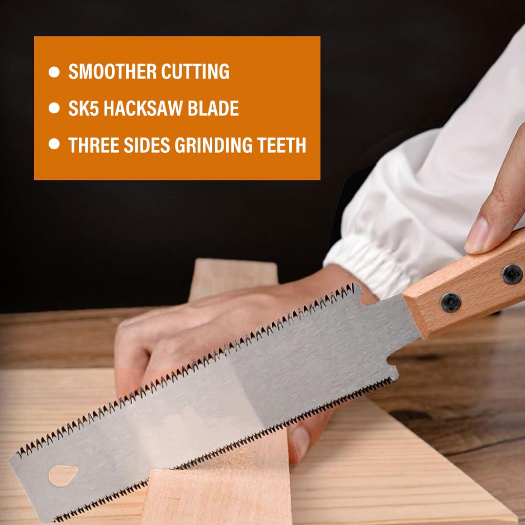 HASTHIP 30cm Hand Saw, Dual Side Small Gardening Hand Saw for Wood Craft, DIY Craft, Gardening, Woodworking, High Cutting Efficiency, Hand-Crafted Tool for Carpenter