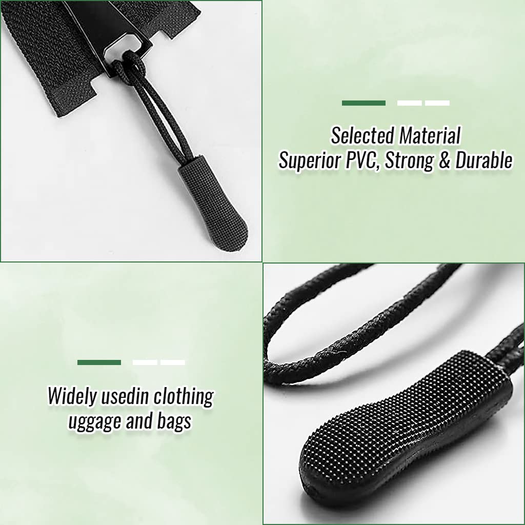 HASTHIP 20pcs Zipper Pulls Replacement Kit, Universal Detachable Zipper Puller, Black Zipper Pull Tab for Bags, Purses, Luggage, Backpacks, Pants, Jackets, Boots, Tents (3 Styles, 4 Sizes)