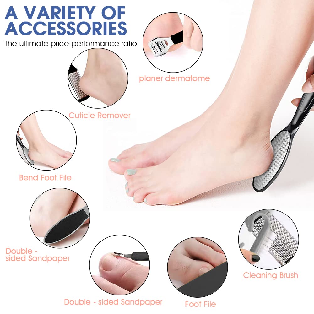 HANNEA Electric Callus Removers, Pedicure Scrubber For Women Pedicure Machine Rechargeable Electronic Pedicure Tools, Portable Pedicure Device for Callus, Professional Feet Care Kit at Home