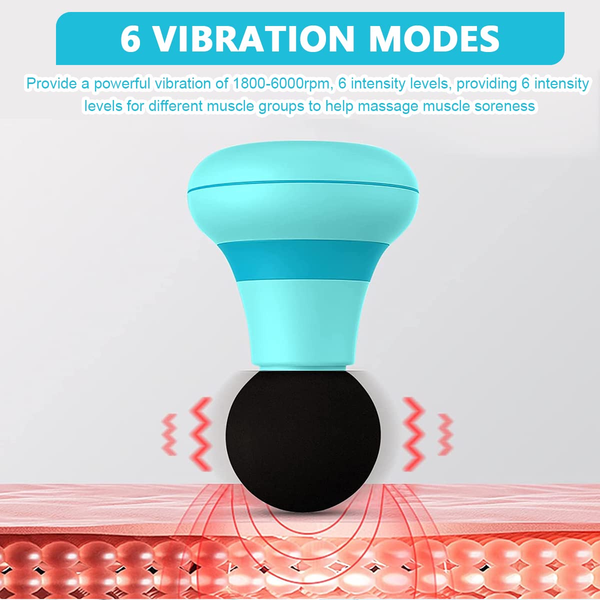 MAYCREATE Mini Electric Massager For Shoulder Head and Body With USB Rechageable Vibrating Deep Muscle Stimulator Powerful 6 Vibration Modes for Back Full Body Muscle Pain