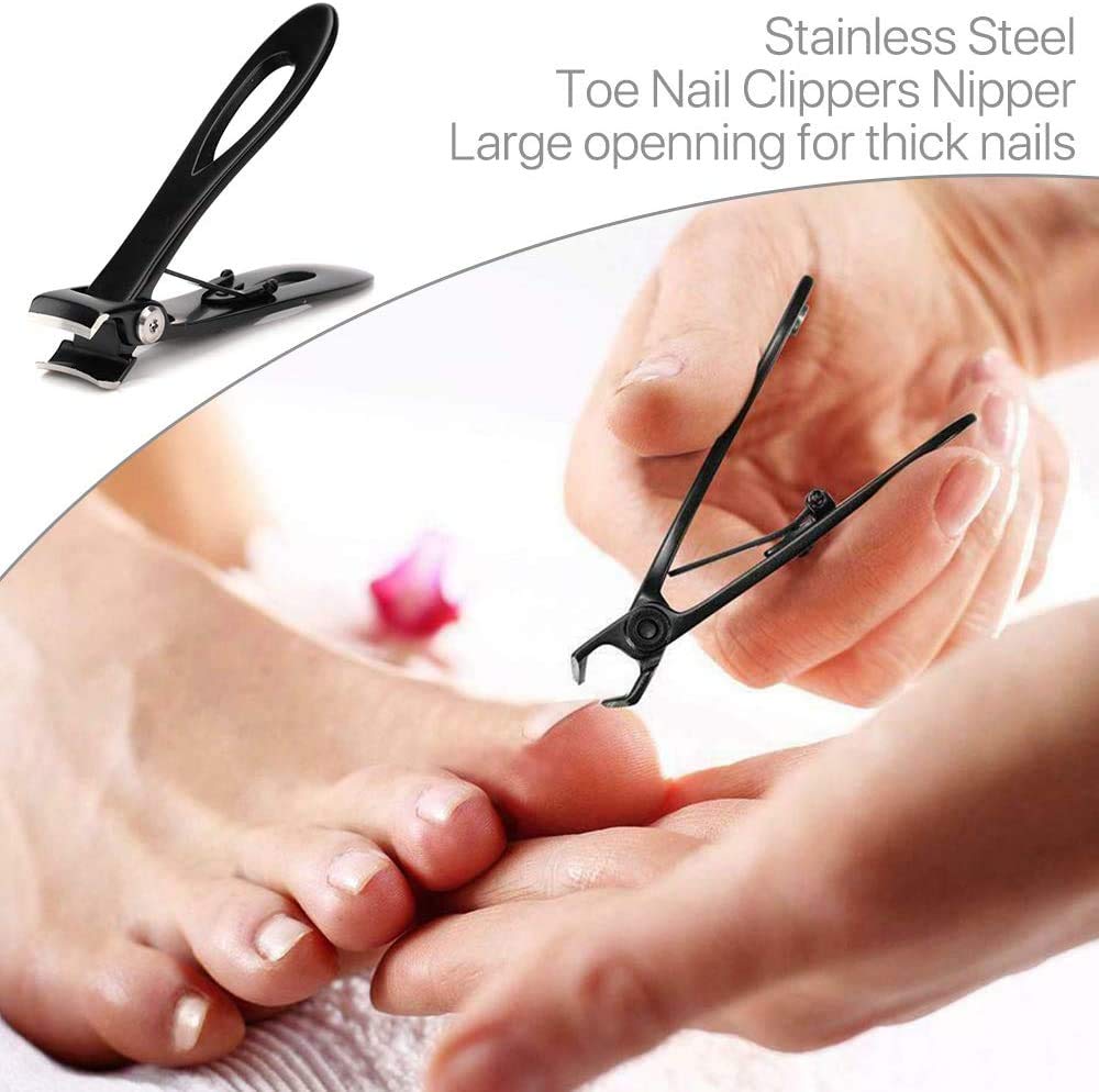MAYCREATE Nail Cutter for Men Toe Nail Cutter for Thick Nails Cutting Clipper Trimmer for Women Wide-Opening Sharp Jaws Stainless Steel Large Nail Clippers Set with Nail File