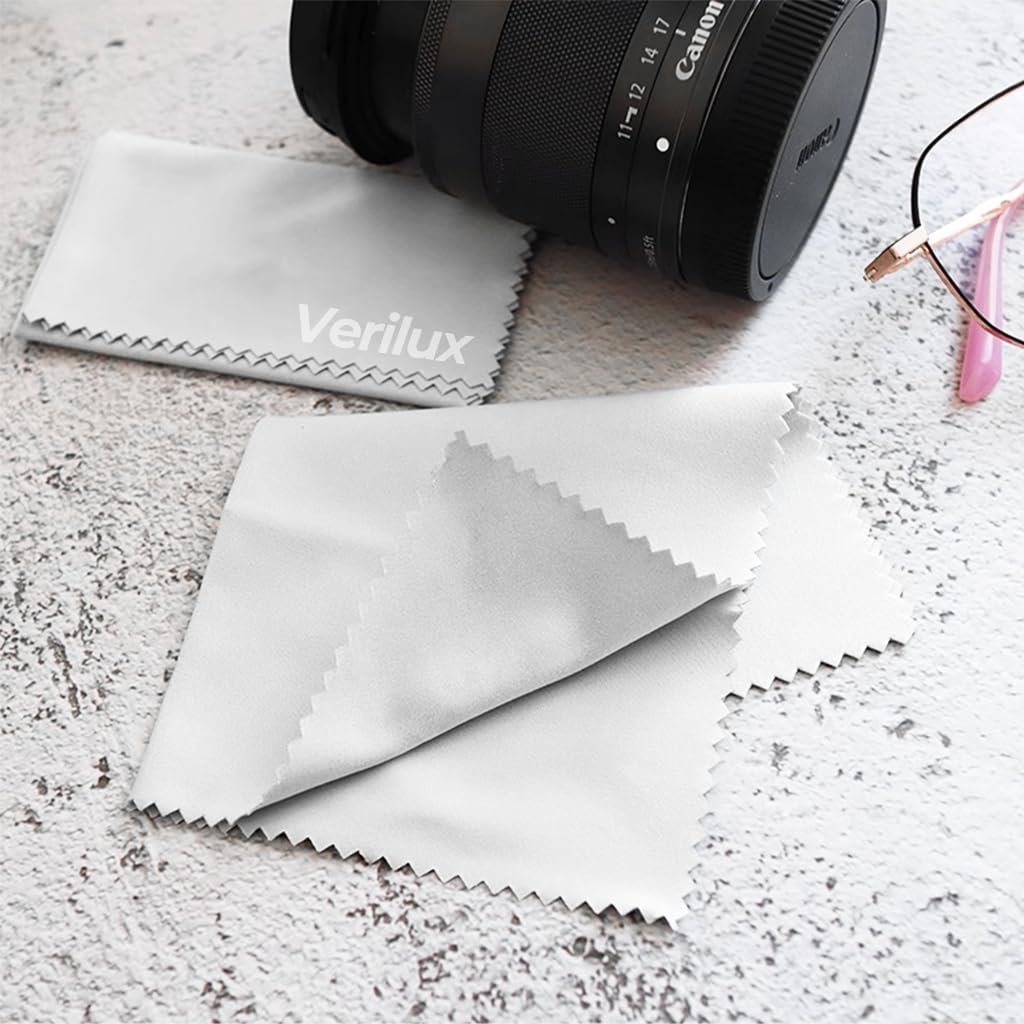 Verilux Verliux 4 Pack Ultra Premium Microfiber Cleaning Cloth(18x15cm / 6x7 inch) - Premium Cloth for Glasses, Lens, Screens & More