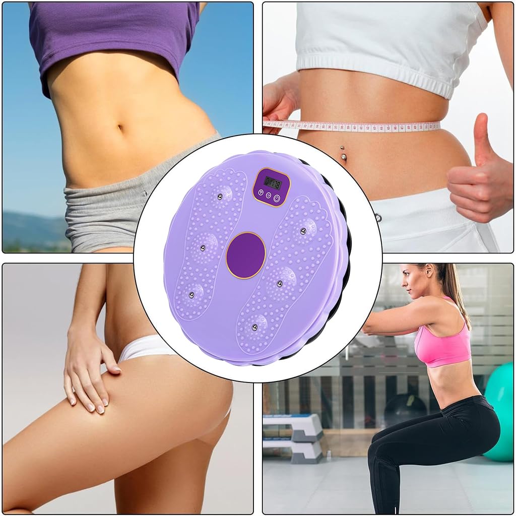 Proberos Tummy Waister Exercise Machine for Women Men with LCD Counter & Foot Massager, 10.8in Tummy Waist Twister Magnetic Disk Hot Sweating Body Shapers, Stomach Exercise Equipment for Home Workout