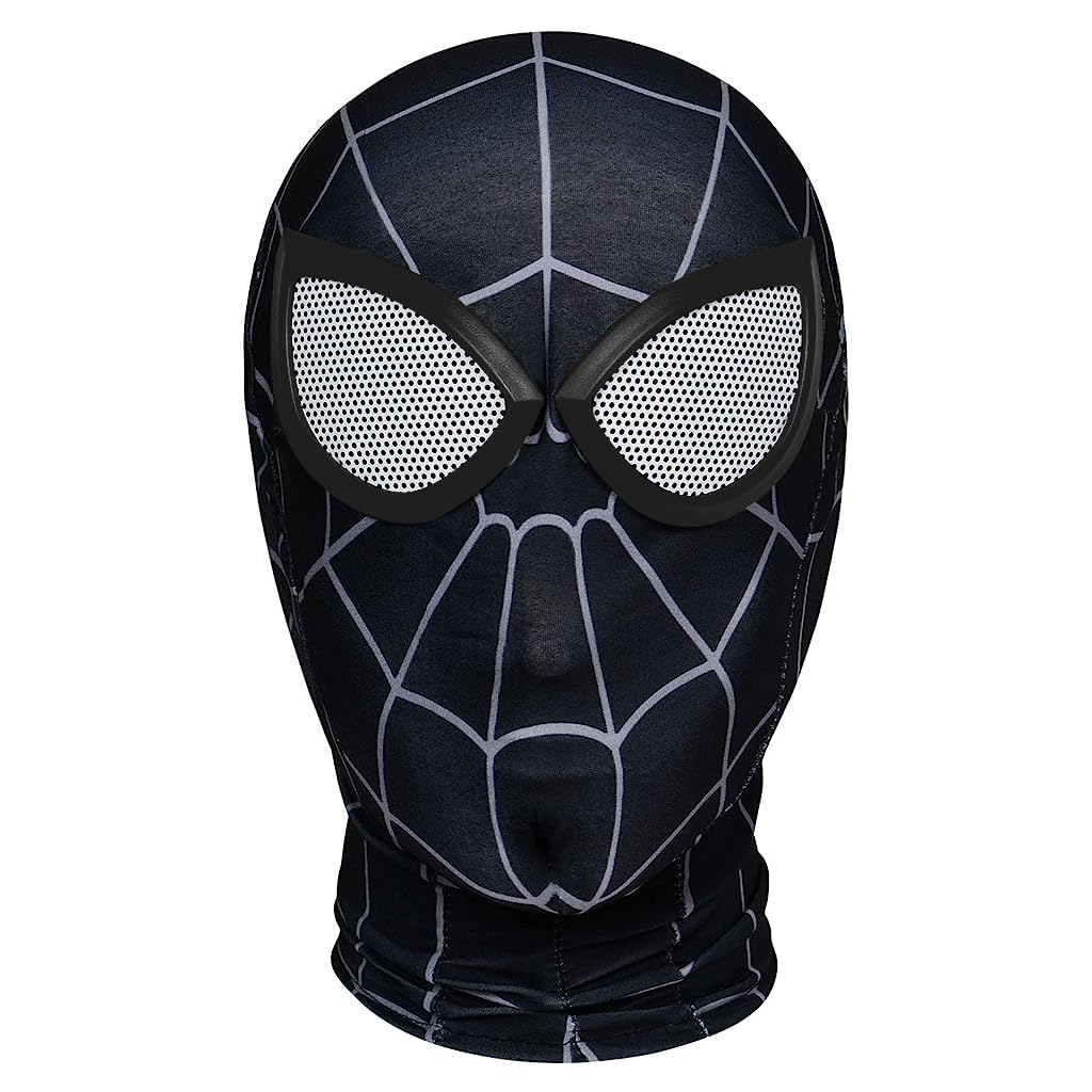 FANCYKU® 3D Spider Mask Spider Cosplay Costumes Superhero Lenses Superhero Costume Mask for Adult Kids Role Play Masks for Halloween Christmas Masquerade Cosplay Dark Black X3