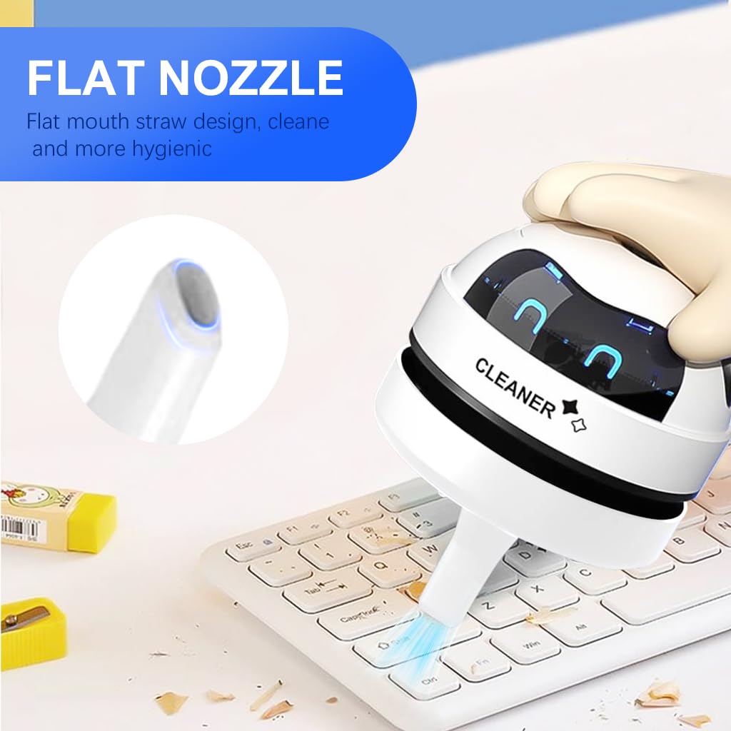 ZORBES Desk Vacuum Cleaner Machine USB Mini Desk Vacuum Cleaner with Nozzle Attachment & Cleaning Brush, Clean Up Dust and Crumbs, 500mAh Portable Cordless Desk Vacuum for Home Office Car Countertop