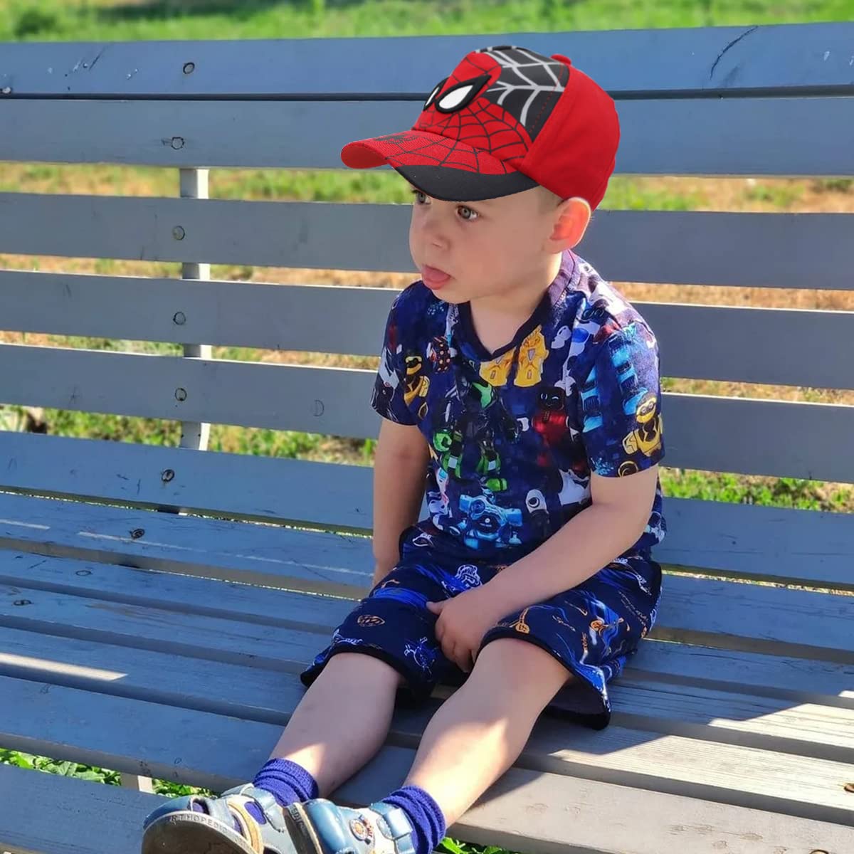 GUSTAVE Cap for Kids Spiderman Caps for Boys Girls Baseball Cap Sport Hat Cap Sun Hat for 3-4 Years Old Kids Spider Man Merchandise Hat for Kids Caps for Baby Boy Black