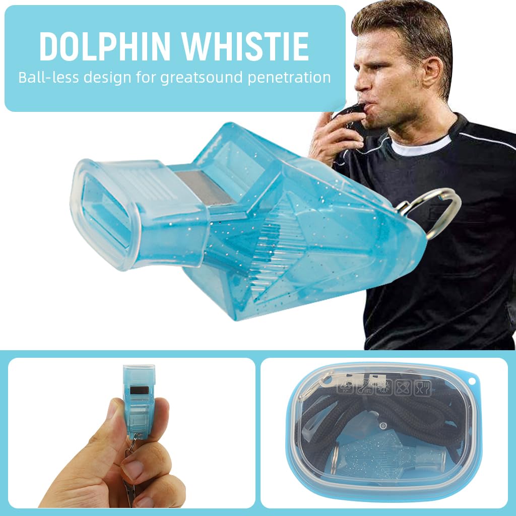 Proberos Red & Yellow Cards Kit with Card Holder & Whistle Plastic Square Cards Soccer Referees Supplies Competition Supplies