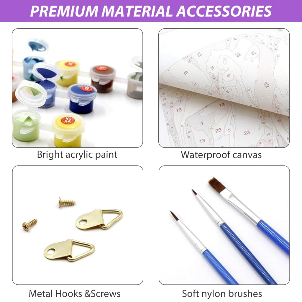HASTHIP DIY Oil Painting By Number Kit for Adults Beginner, Fashion Star Cover Paint by Numbers Kit Acrylic DIY Paint Home Wall Art Decor Gift for Birthday Wife Sister (16x24 inch)