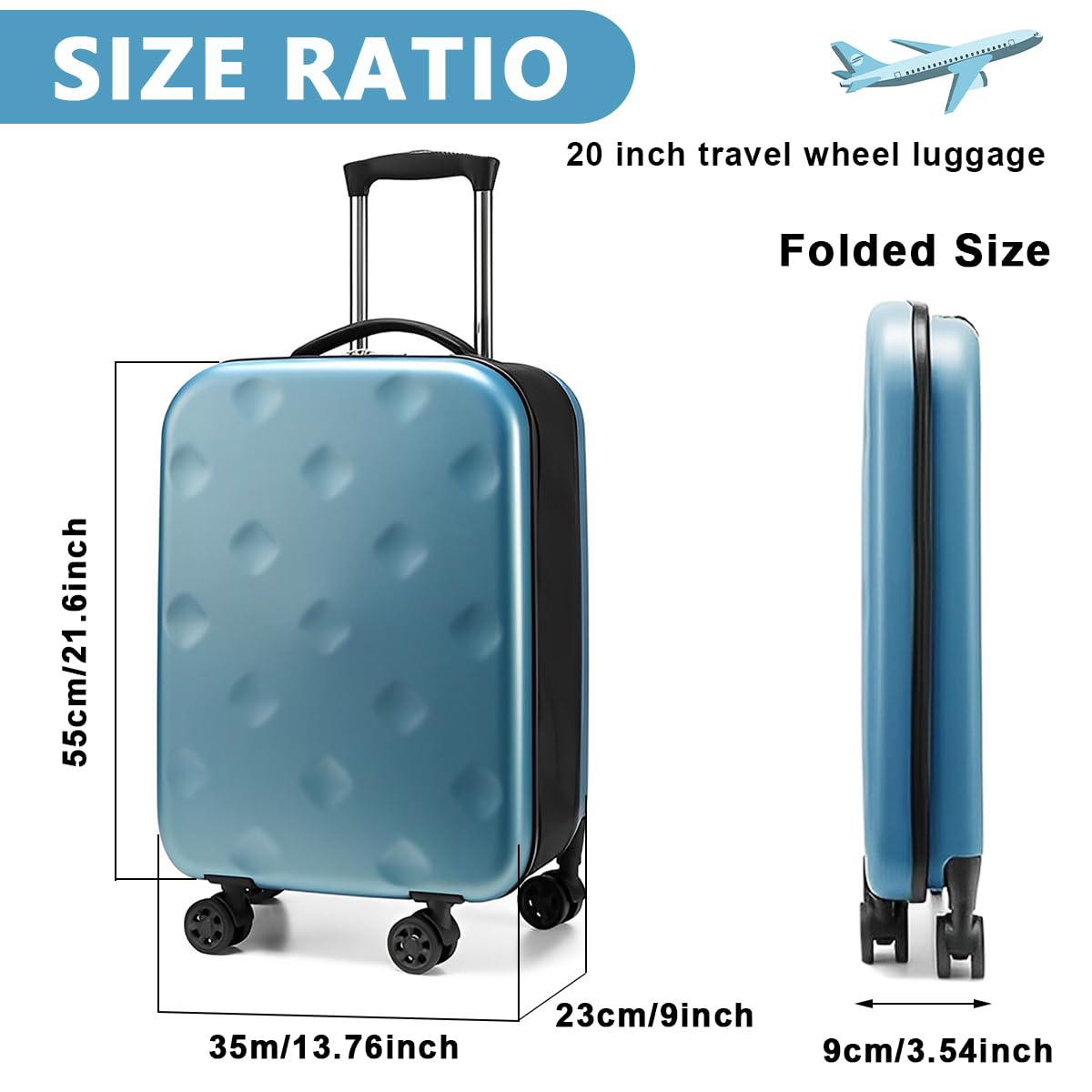 PALAY Luggage Bags for Travel 55 cms Travel Bags for Luggage Trolley with Password Lock Hard Case Travel Luggage Design Expandable Travel Suitcase for Men