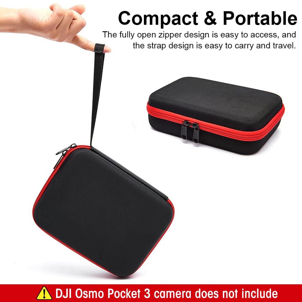 ZORBES Carrying Case for DJI OSMO Pocket 3 Camera, DJI OSMO Pocket 3 Camera Storage Bag with Hand Strap, Travel Case Accessories Bag for Pocket 3 Camera Case, DJI OSMO Pocket 3 Camera Not Included