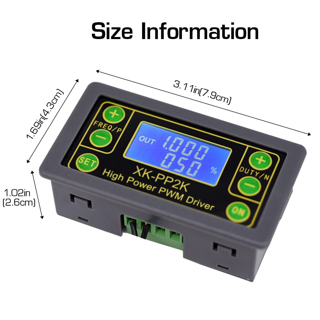 Serplex® Stepper Motor Driver Controller 8A Dual Mode Function Signal Generator 1Hz-150KHz PWM Speed Regulation LCD Pulse Frequency Cycle Module Adjustable 2PCS