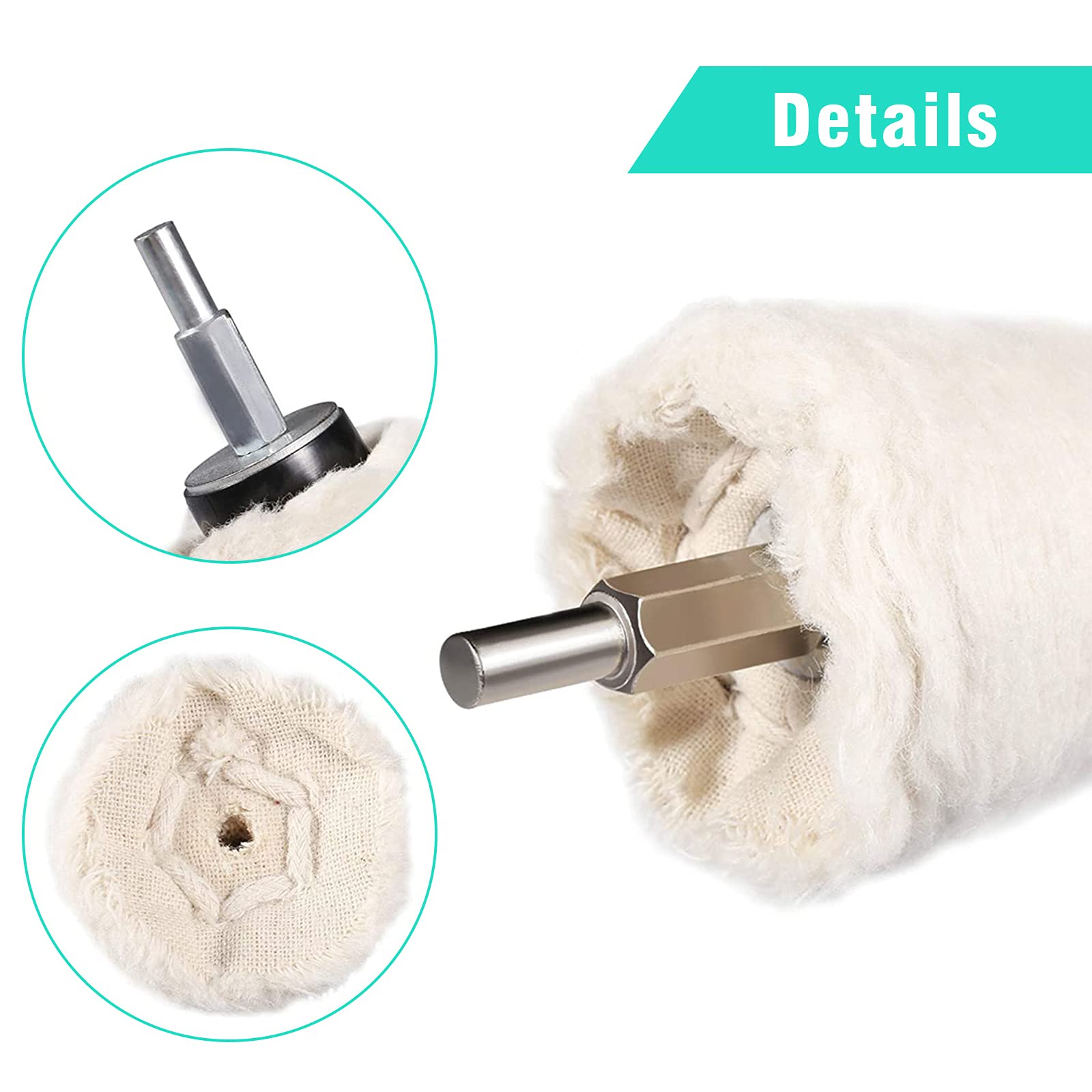 STHIRA® Car Polish Kit,6 Pcs White Polishing Buffing Wheel, Conical/Column/Mushroom/Wheel Shaped Polishing Tool for Metal Aluminum,Stainless Steel,Jewelry,Wood,Plastic,Ceramic,Glass