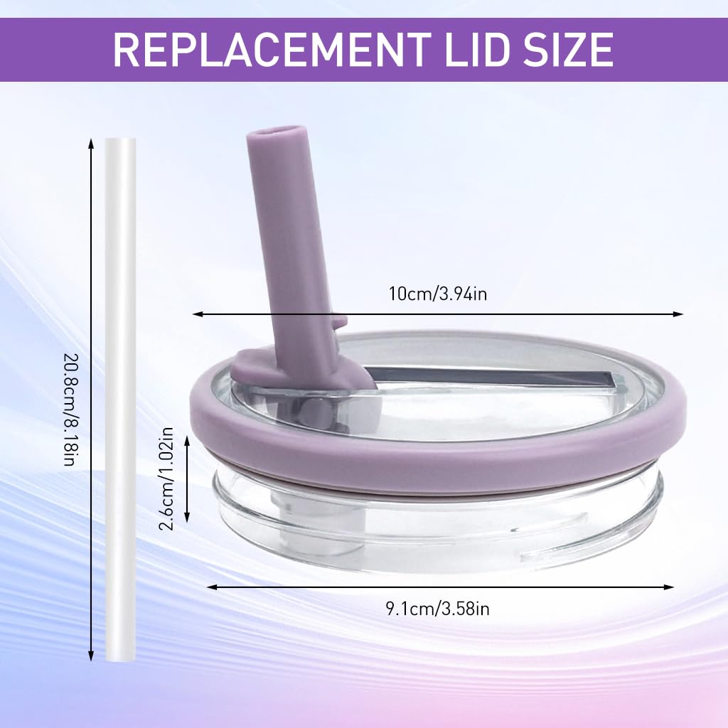 HASTHIP 2Pcs Drinking Straw Lids for 40Oz Tumbler Water Bottle Transparent Folding Straw Lid Tumbler Water Bottle Replacement Straw Lids Leaking-proof Straw Lids Fashion Water Jug Tumbler Lids