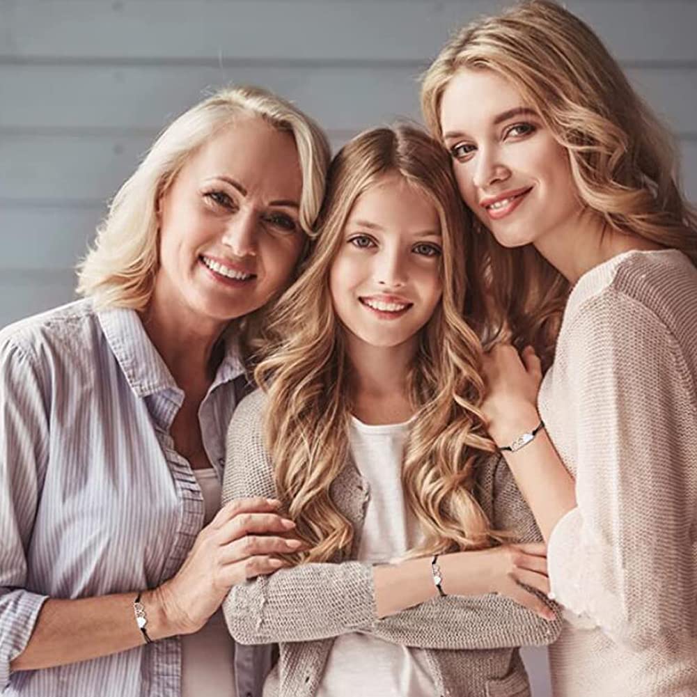 SANNIDHI Friendship Bracelet for 3 Girls Stylish Adjustable Matching Heart Bracelets for Sisters, Bestie Girls Women Best Friends Bracelet for Girls Gift - 3 Pcs