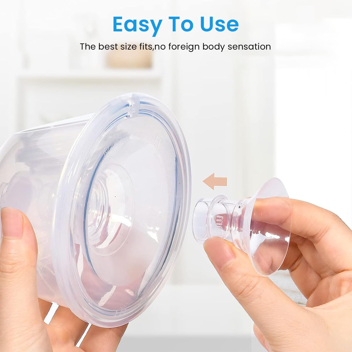 HASTHIP 4pcs Breast Pump Accessories for Breast Pump, 19mm Flange Inserts Suit for Medela, Spectra 24mm Shields/Flanges, Breast Shields, Shaped Around You for Comfortable and Efficient Pumping