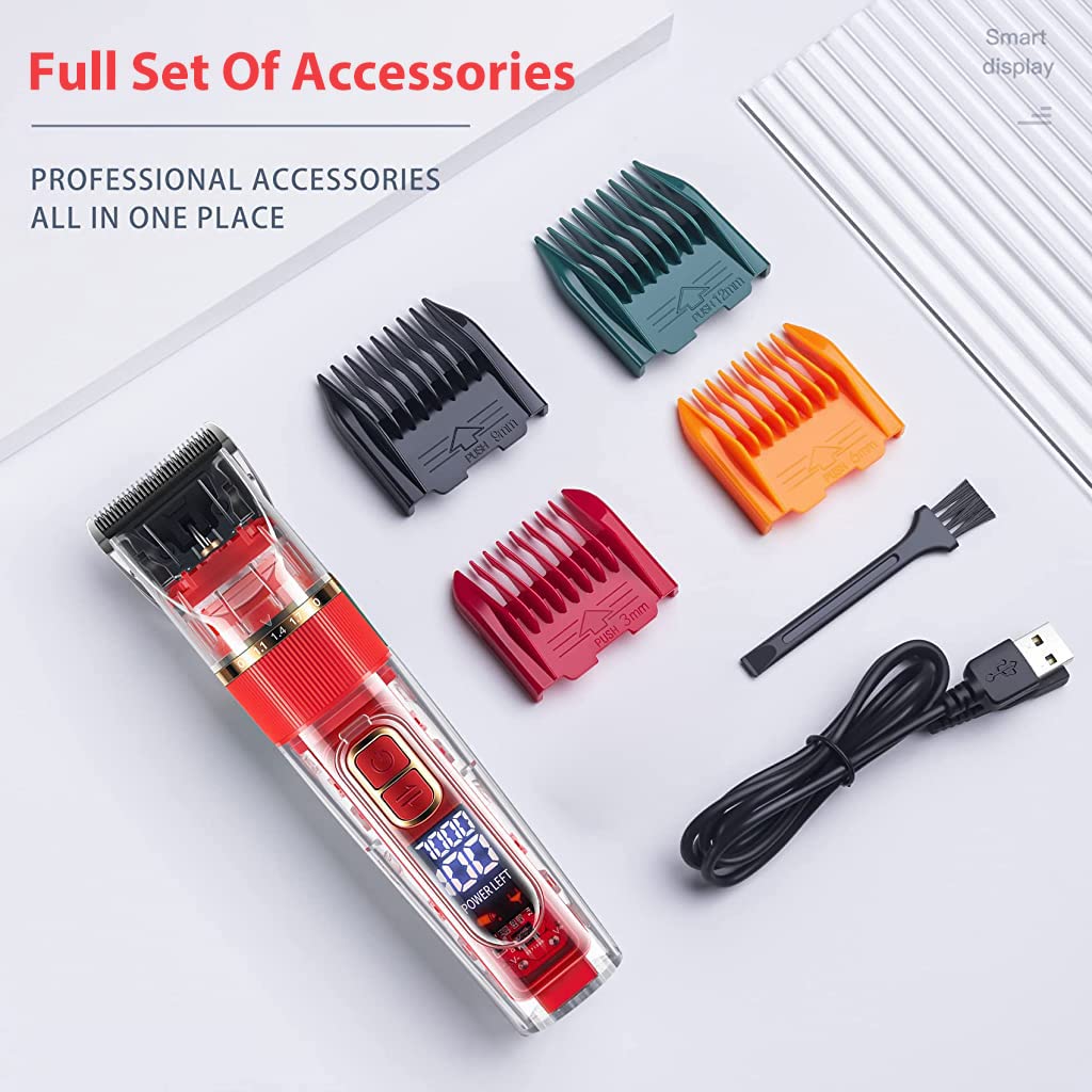 Qpets Full Body Wash Dog Trimmer with Hair 4 Limiting Comb Smart Display Cat Grooming Kit Dog Hair Trimmers for Adult Dog Pet Grooming Hair Clipper for Cats Trimmer for Dogs