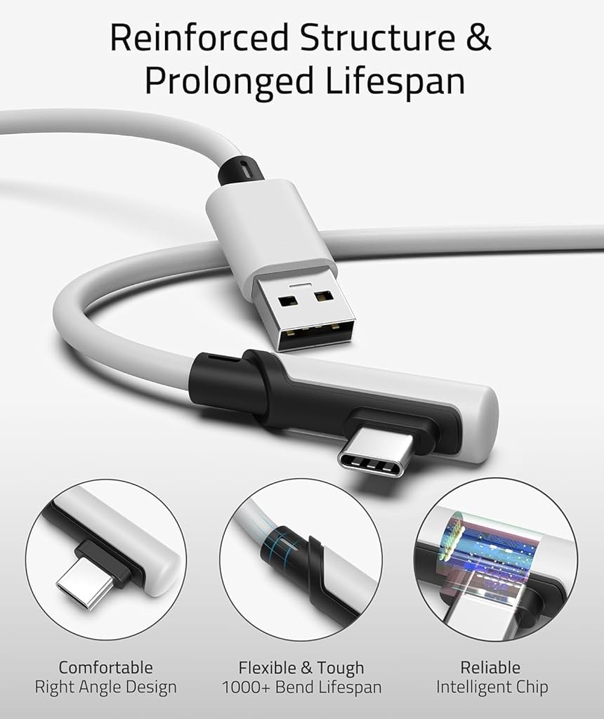 Verilux 16ft 2 in 1 USB C Cable, USB C to USB Cable USB C to Light-ning Cable for iPhone USB 3.0 Fast Charging Cable Support Data Transfer Charging for Meta Quest 3/2/Pro, Pico 4/Pro