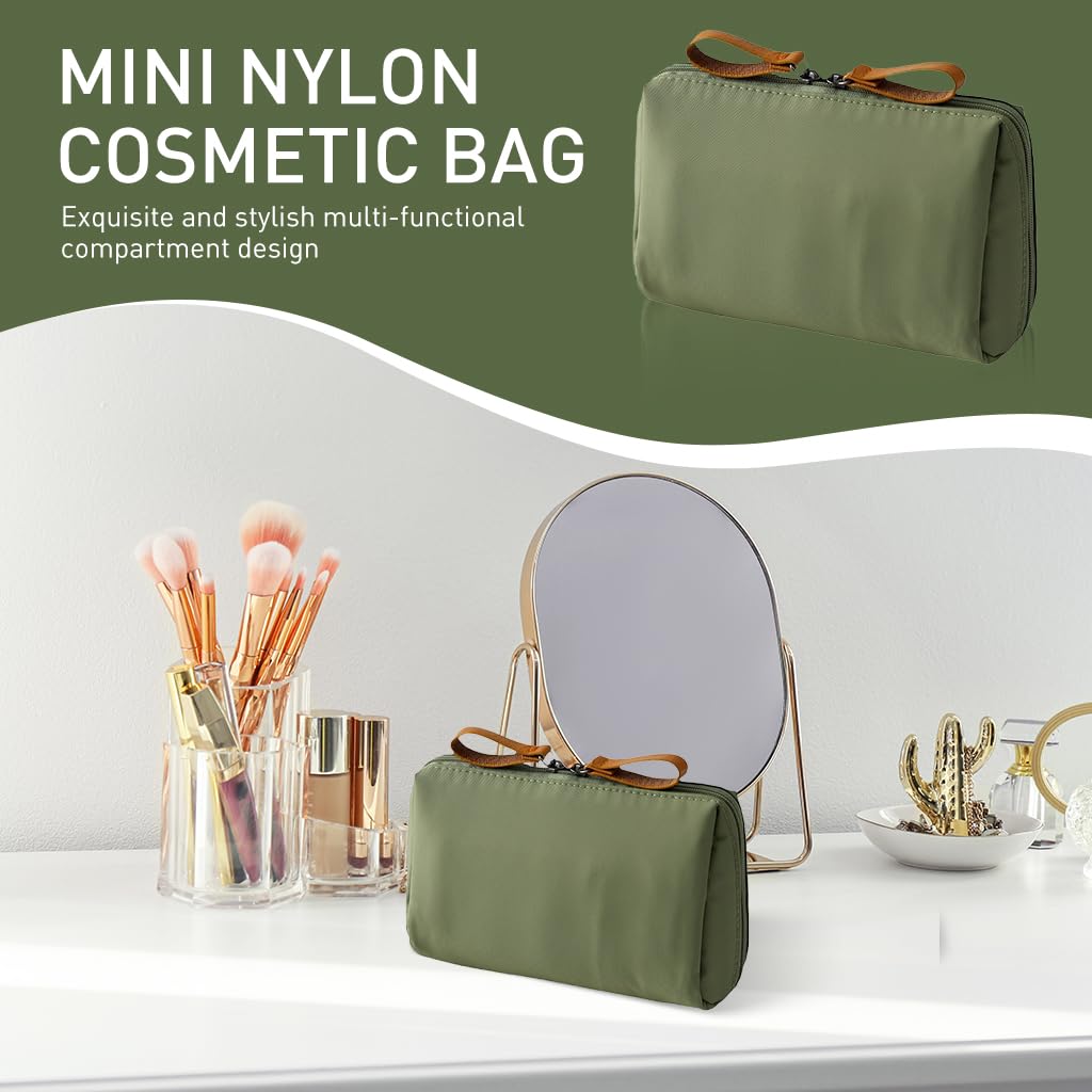 MAYCREATE 2Pcs Makeup Pouch Small Makeup Bag, Travel Makeup Pouches for Women Girls, Waterproof Cosmetic Bags for Women, Mini Portable Makeup Organizer Bag Toiletry Bags (15x10x5.5cm)