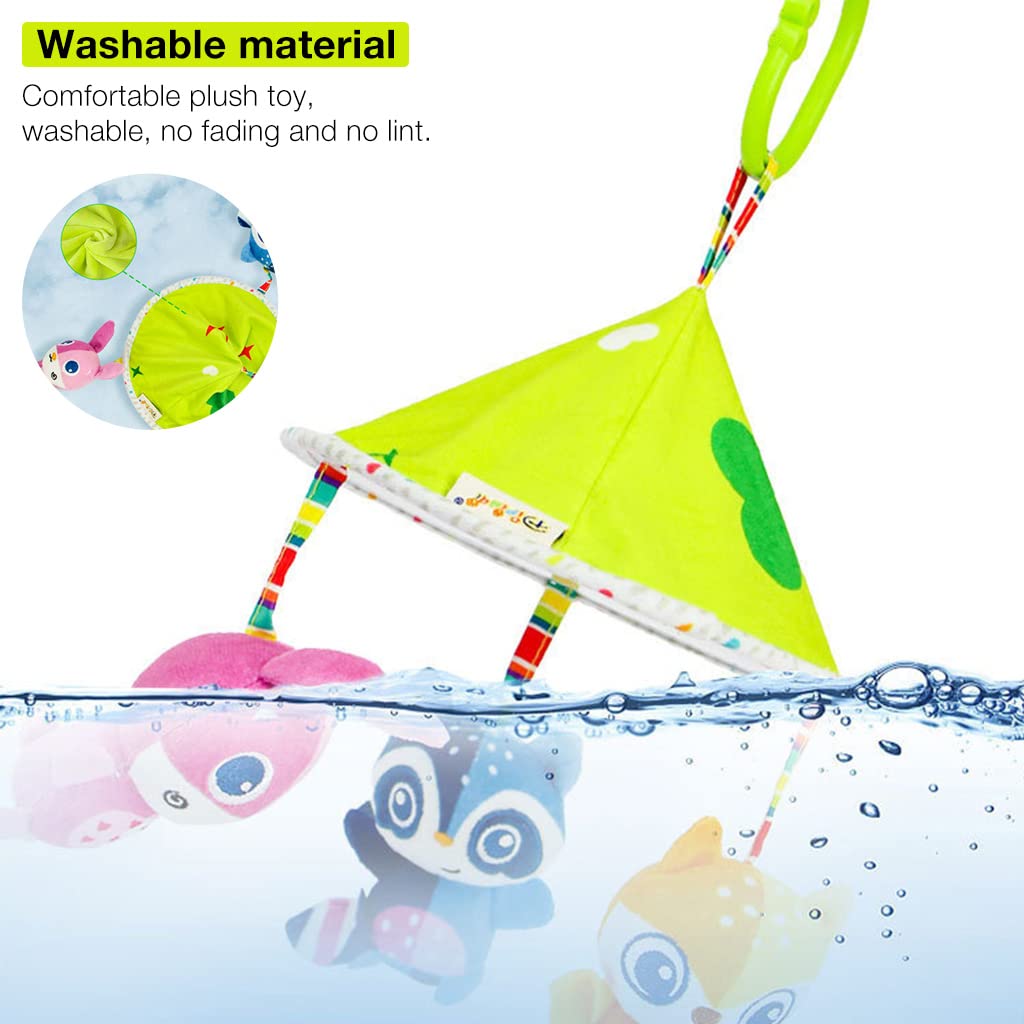 SNOWIE SOFT Hanging Toy for Baby, Stroller Infant Cradle Toy Plush Toy Infant Soft Plush Rattle Soft Hanging Stroller Toy with Teether for 0-12 Months Baby Multicolor