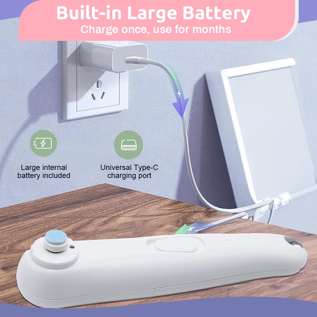 MAYCREATE Electric Nail Cutter for Baby with Nail Clipper 2 in 1 Electric Nail Trimmer with LED USB Rechargeable Baby Grooming kit for Baby Care kit