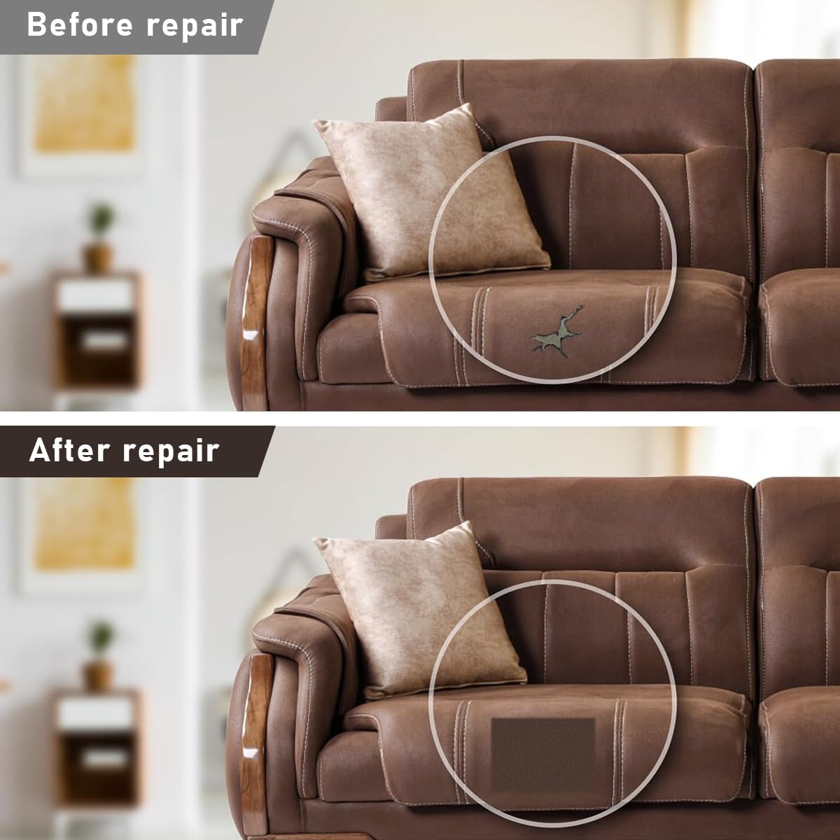 HASTHIP PVC Leather Repair Patch Self Adhesive PVC Leather Repair Patch Cuttable Leather Repair Patch for Car Seats, DIY Leather Crafts, 78x17 Inches, Dark Brown