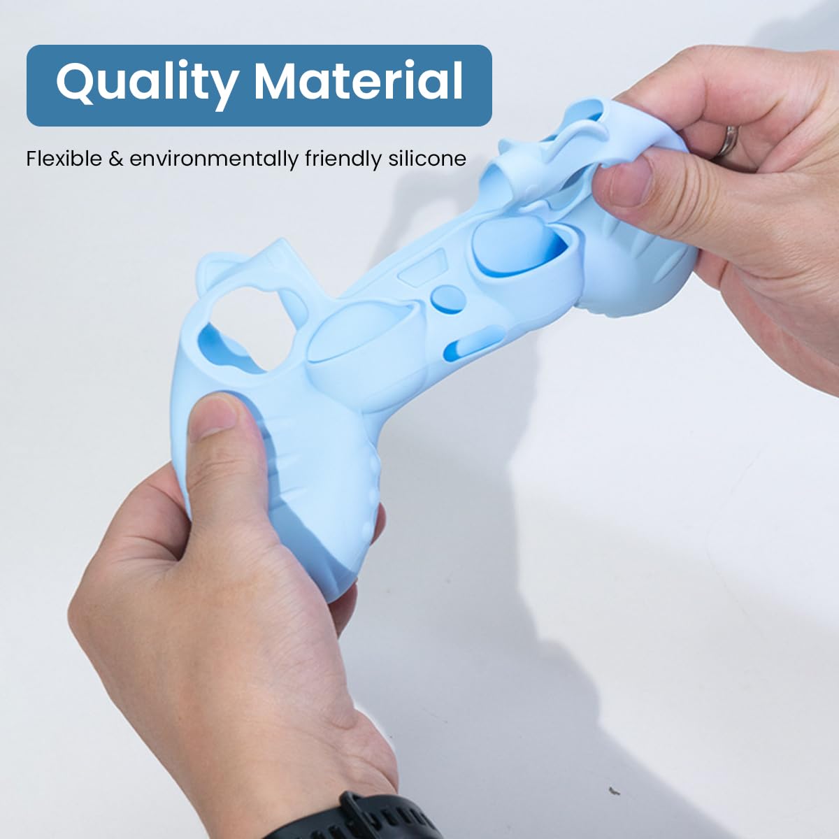 ZORBES Silicone Skin Cover for PS5 Game Controller Protective Skin Cover for PS5 Game Controller, Cartoon Cute Anti-slip Game Controller Skin Cover with Decorative Sticker & 2 Thumb Grip Caps