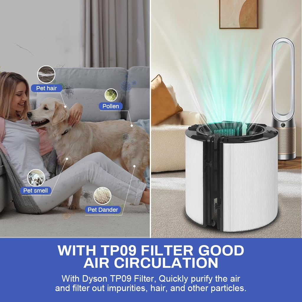 Verilux 2 in 1 Filter for Dyson PH01, True HEPA Filter with Intergrated Activated Carbon Filter Universal Dual Functionality Replacement Filter Dyson PH, TP Series, for PH01 /07/10/, TP07/10 /09/06