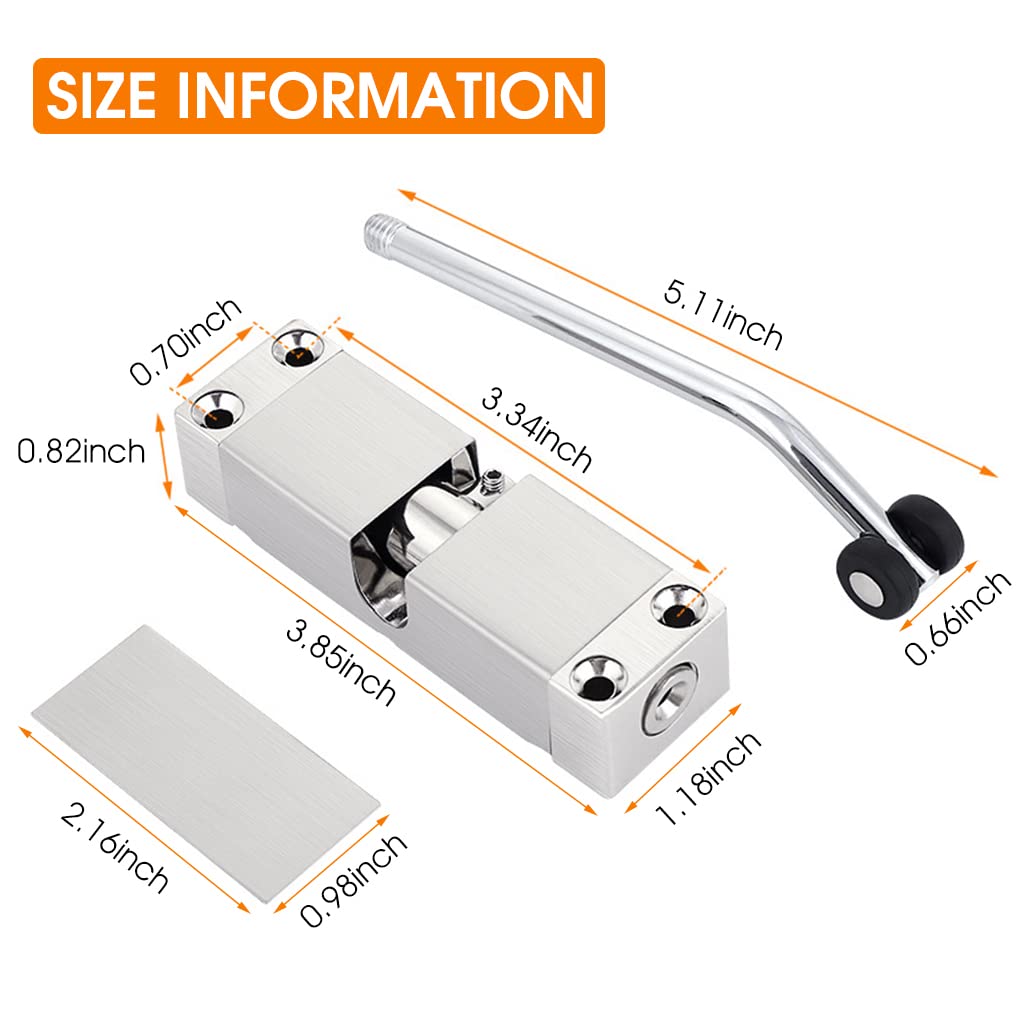 HASTHIP Door Closer, Zinc Alloy Automatic Safety Spring Door Closer, Adjustable Closing Door Hinge, Quiet Door Closer for Wooden Door, Metal Door, Security Door, Weight Up to 30 Kgs (Silver)